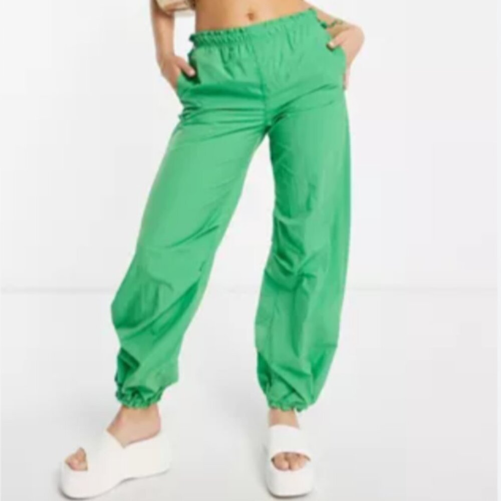 Brand New Hunter & Brown Women's Green Parachute Pants